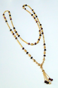 22K Gold & Ruby Gemstone Beads strand Necklace