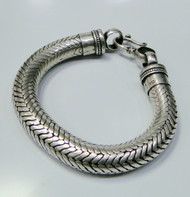 Silver thick Heavy Mens Bracelet cuff jewelry