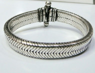 Silver Flat Rope chain bracelet cuff jewelry