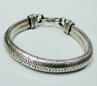 Silver Bracelet Half Round rope chain Cuff jewellery -1