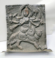 Antique pure silver Goddess Durga statue frame