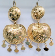 18K Gold Dangle Earrings fine handmade jewelry