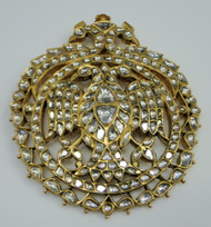 22K Gold Diamond Polki Kundan Pendant Necklace 13034