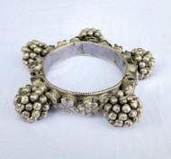 Ethnic Tribal Old Silver Bangle Bracelet From Rajasthan India 13152