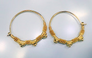 Vintage 14K Gold Large Hoop Earring pair Hallmarked Handmade fine Jewellery
