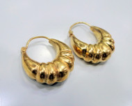 Vintage 14K Gold Large Hoop Earring pair Hallmarked Handmade fine Jewellery 13320
