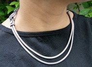 Ethnic Tribal Old Silver Two line  Snake Chains Necklace 13386
