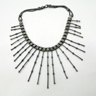 Vintage Solid Silver Spike Choker Necklace