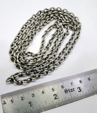 Ethnic Tribal Old Silver Link Chain Long Necklace