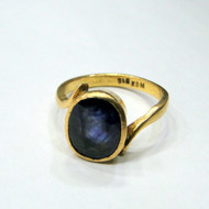 Vintage 22K Gold Natural Blue Sapphire Ring 13458