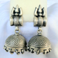 Ethnic Vintage Tribal 925 Sterling Silver Trident Earrings Fine Jewelry 13495