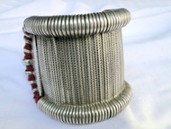 Ethnic Tribal Old Solid Silver Wide Baju Bracelet Cuff Rajasthan Jewelry 13497