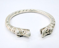 Ethnic Tribal Old Real SIlver Makara Head solid Bangle Bracelet From Rajasthan