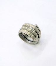 Ethnic Tribal Real Old Solid Silver coil Ring From Rajasthan India -13520