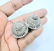 Ethnic Tribal Antique Old Real Silver Ear Plugs Large  Earrings Pair From Rajasthan