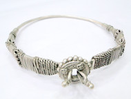 Antique Ethnic Tribal Old Real Silver Neckring Necklace From Rajasthan 