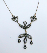 Vintage 14K Gold Silver Diamond set Necklace choker wedding Jewelry