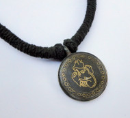 Ethnic Tribal Gold Sterling Silver Bidaree Work Ganesha Pendant Necklace