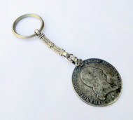 Vintage Antique Solid Old Silver Key Chain Key Holder 