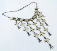 Ethnic Vintage Tribal 925 Sterling Silver Choker Necklace Kundan work From Rajasthan India.
