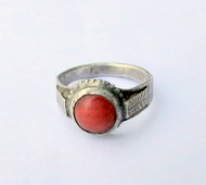 Vintage Solid Silver Red Onyx Gemstone Ring 13610