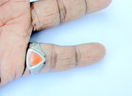 Vintage Sterling Silver Coral Gemstone Ring, from Rajasthan, India, jewellery from Rajasthan, indian ring,ethnic ring 13611