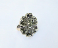 Vintage 925 Sterling Silver Floral Cocktail Ring Fine Handmade Jewelry 13616
