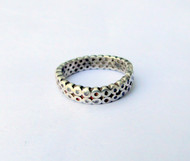Vintage Sterling Silver Engraved Dot Design Ring, from Rajasthan, India, jewellery from Rajasthan, indian ring, ethnic ring 