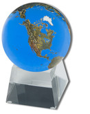 Shasta Visions Aqua Crystal Globe - 3 Inch Diameter on Tapered Glass Base (181-AQ)
