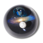 Shasta Visions Andromedome Paperweight - 3 Inch Diameter, Earth, Moon & Andromeda (125-1)