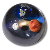 Shasta Visions Andromedome Paperweight - 4 Inch Diameter, Earth, Moon & Mars (126-1)
