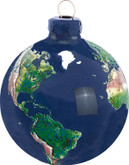 Shasta Visions Glass Earth Ornament - 2.5 Inch Diameter, Natural Earth Continents (515)