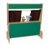 Deluxe Puppet Theater with Chalkboard - Brown Curtains