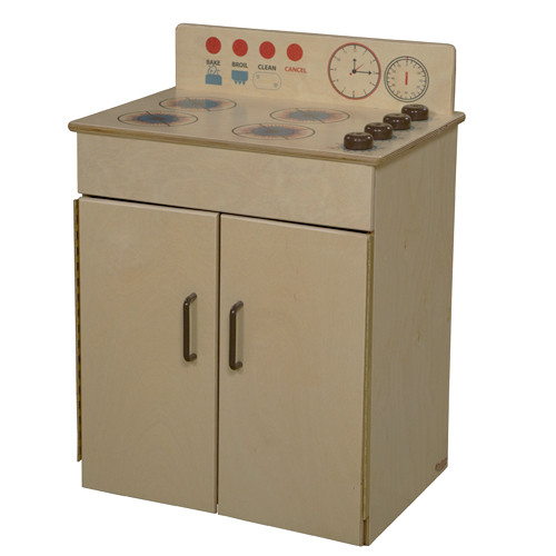 Classic Wooden Play Stove with Brown Handles and Knobs Endeavour Toys