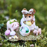 Wee Forest Folk Miniatures M-204a - Pretty Easter Piggies Limited Edition