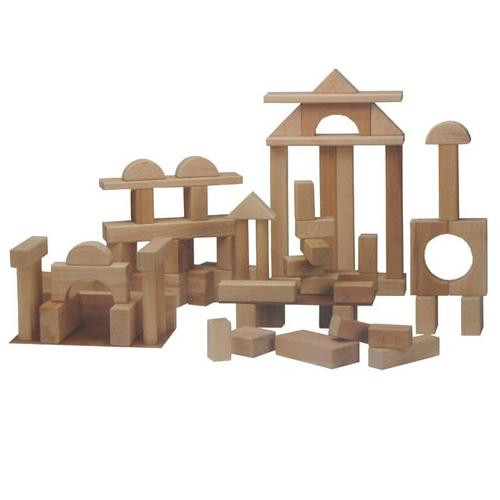 Beka Traditional 36-Piece Wooden Block Set - USA Made Educational Toys