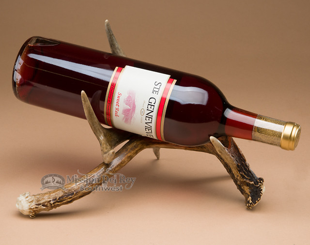 Rustic Deer Antler Wine Bottle Rack