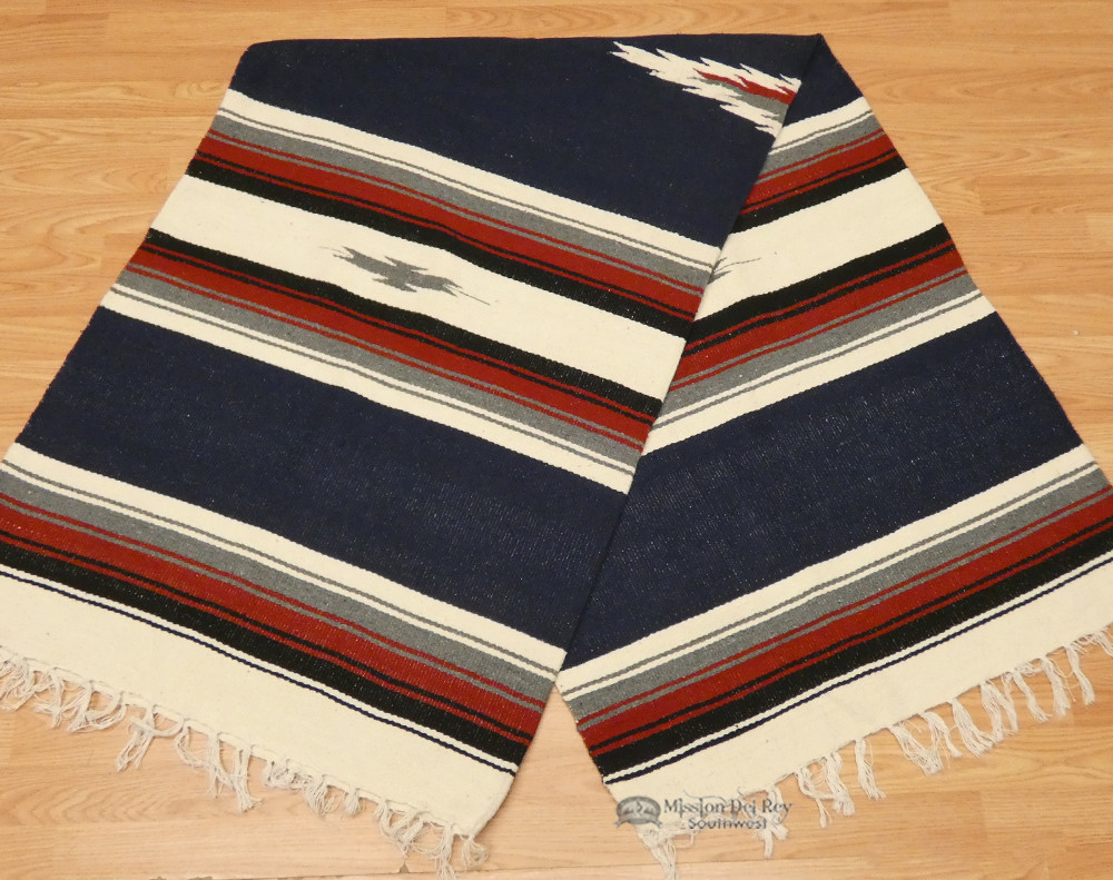 Woven Southwest Diamond Center Blanket 5x7 Navy (db48a) Mission Del