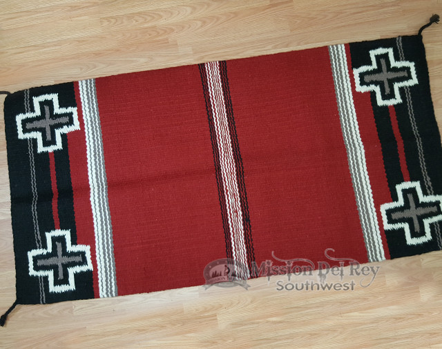 8 lb. Handwoven Wool Saddle Blanket 32"x64" (sbbcr) Mission Del Rey