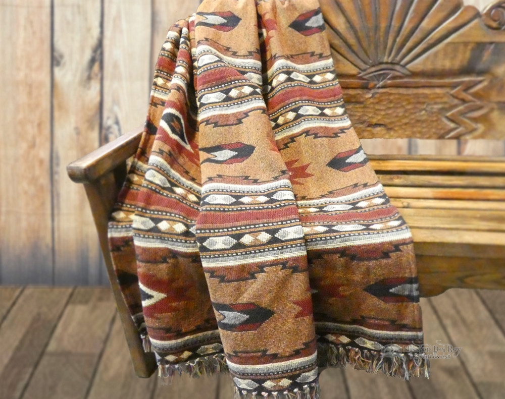 Southwestern Throw Blanket 50"x70" Zuni Pattern Mission Del Rey