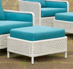 Woven rectangular ottoman, armchair not included (driftwood color and Sunbrella® fabric cushions) - STK42