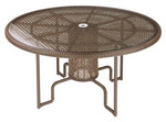 Woven circular dining table 120cm - with umbrella / parasol hole / Graphite frame and Java weave / New - STK20PU