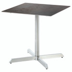 Equinox pedestal table 28” square - no umbrella / parasol hole / Stainless steel frame and Oxide ceramic top / New - 2EQ07.805