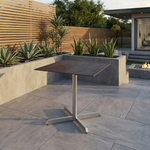 Equinox pedestal table 28” square, no umbrella / parasol hole (Stainless steel / Oxide) New - 2EQ07.805