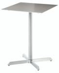 Equinox high dining table 28” square - no umbrella / parasol hole / Stainless steel frame and Ash ceramic top / New - 2EQH07.800