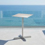 Equinox square high dining table 28”, no umbrella / parasol hole (Stainless steel / Frost) New - 2EQH07.806