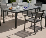 Cayman rectangular 59” table - with umbrella / parasol hole / Graphite frame and Storm ceramic top / Ex-display - TAG 315