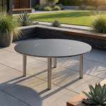 Equinox 71” table with built-in Lazy Susan - no umbrella / parasol hole (Stainless steel / Dark Grey) Ex-display - TAG 302