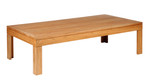 Linear 59” teak low table, Former showroom floor sample.  Excellent condition with some minor top gaps as shown - TAG 316