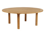 Drummond 72” teak table, former showroom floor sample.  Very good condition. Minor scuffs. Discontinued leg design - TAG 347
